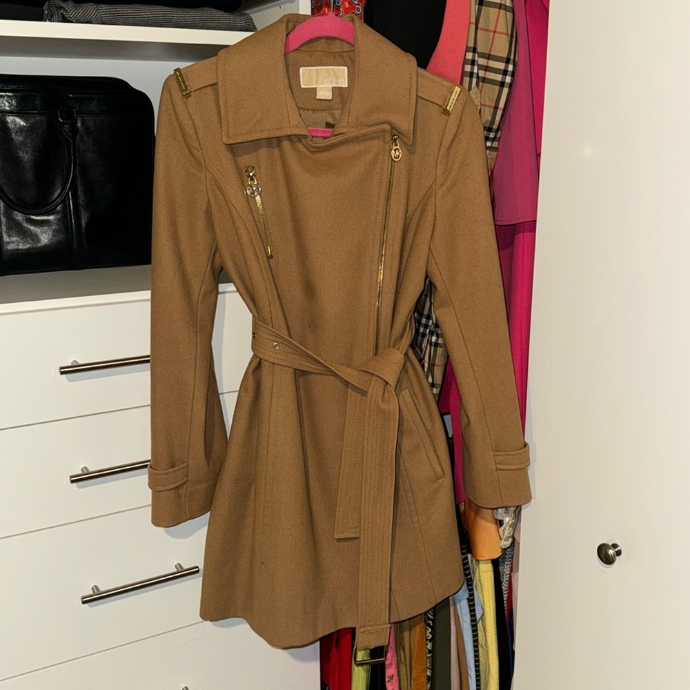 Michael Kors Wool Blend Belted Coat